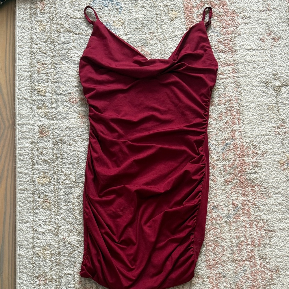 Chic Wine Red Mini Dress